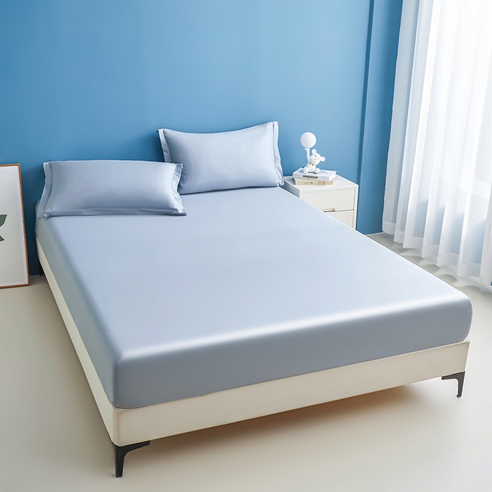 91家纺网 家纺一手货源 找家纺 名优家纺 2026新款纯色高密全棉纯棉床笠单床笠床笠单件 天空蓝