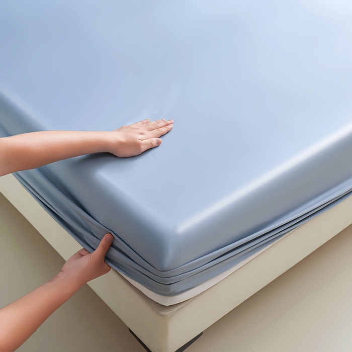 91家纺网 家纺一手货源 找家纺 名优家纺 2026新款纯色高密全棉纯棉床笠单床笠床笠单件 天空蓝