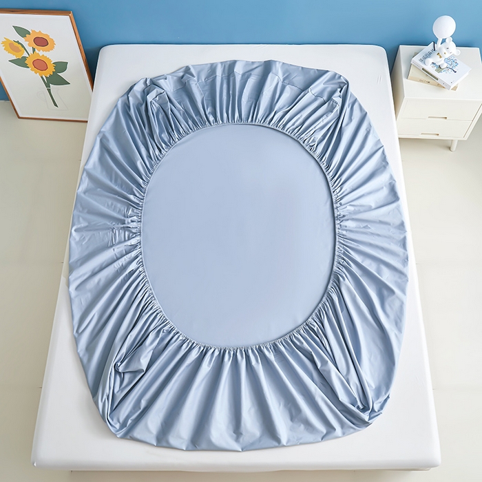 91家纺网 家纺一手货源 找家纺 名优家纺 2026新款纯色高密全棉纯棉床笠单床笠床笠单件 天空蓝