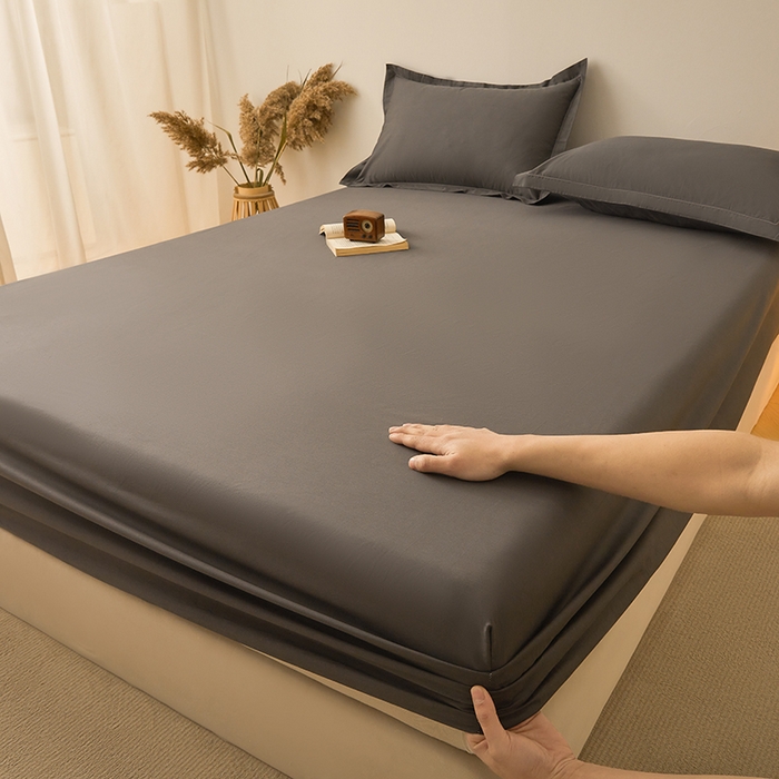 名优家纺 2026新款纯色高密全棉纯棉床笠单床笠床笠单件 星耀黑