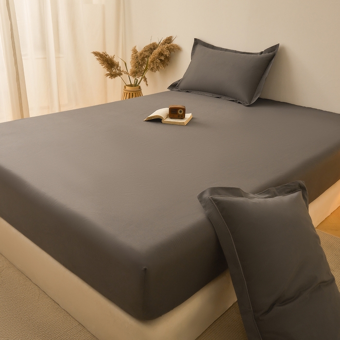 91家纺网 家纺一手货源 找家纺 名优家纺 2026新款纯色高密全棉纯棉床笠单床笠床笠单件 星耀黑