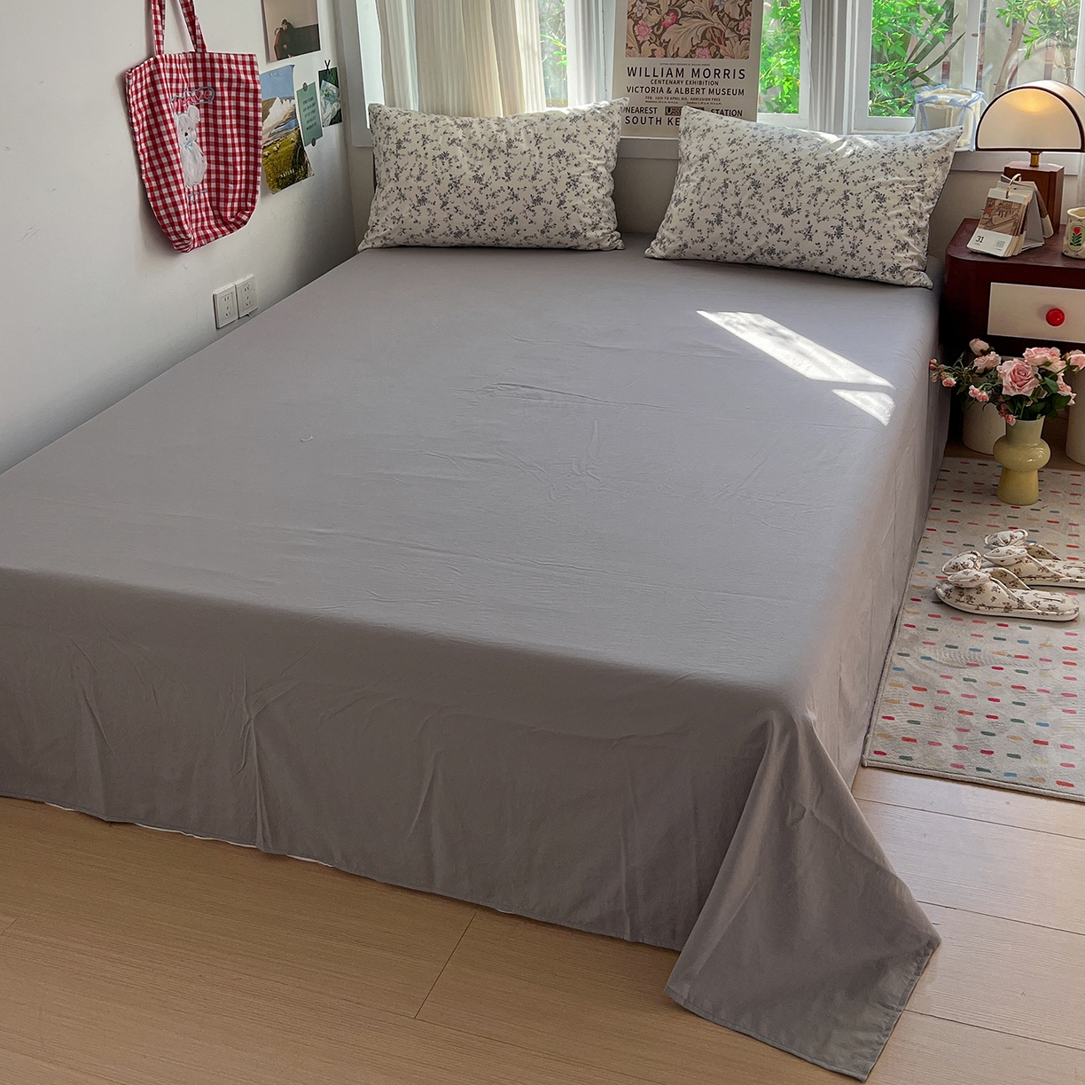 91家纺网 家纺一手货源 找家纺 水墨江南 2026新款加厚仿棉古法水洗棉小布袋款印花四件套 初夏