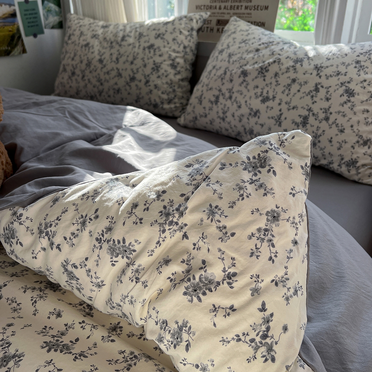 91家纺网 家纺一手货源 找家纺 水墨江南 2026新款加厚仿棉古法水洗棉小布袋款印花四件套 初夏