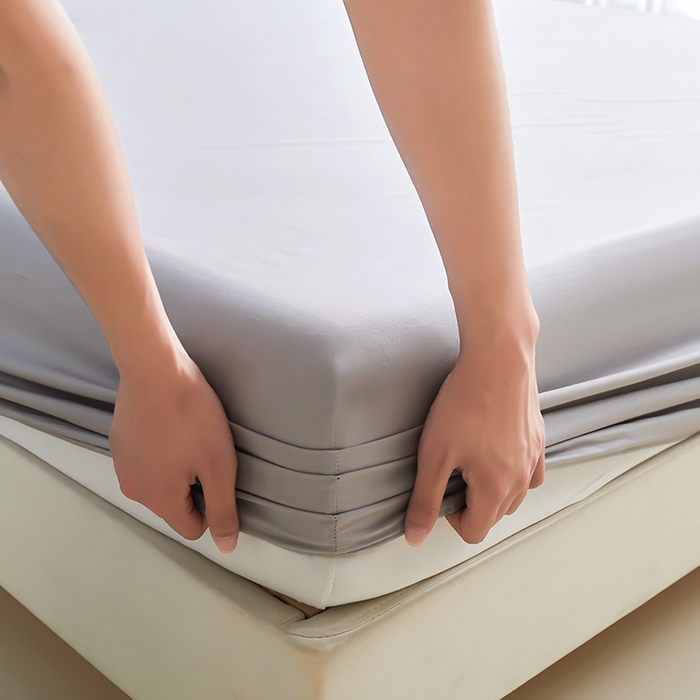 91家纺网 家纺一手货源 找家纺 名优家纺 2026新款纯色高密全棉纯棉床笠单床笠床笠单件 烟雾灰