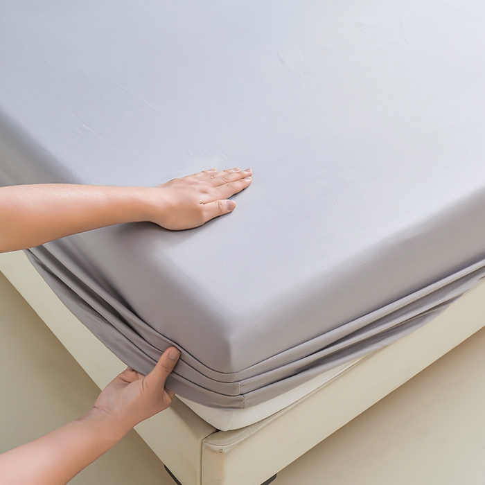 91家纺网 家纺一手货源 找家纺 名优家纺 2026新款纯色高密全棉纯棉床笠单床笠床笠单件 烟雾灰