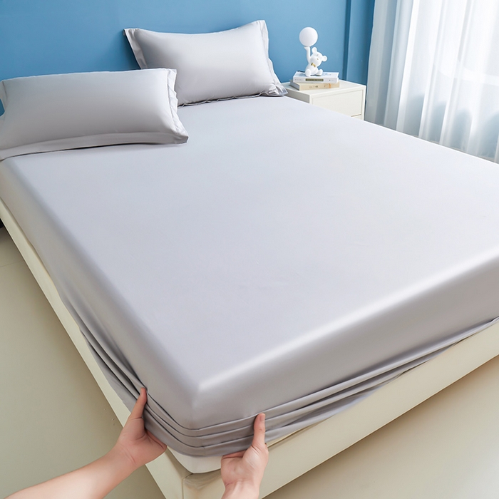 91家纺网 家纺一手货源 找家纺 名优家纺 2026新款纯色高密全棉纯棉床笠单床笠床笠单件 烟雾灰