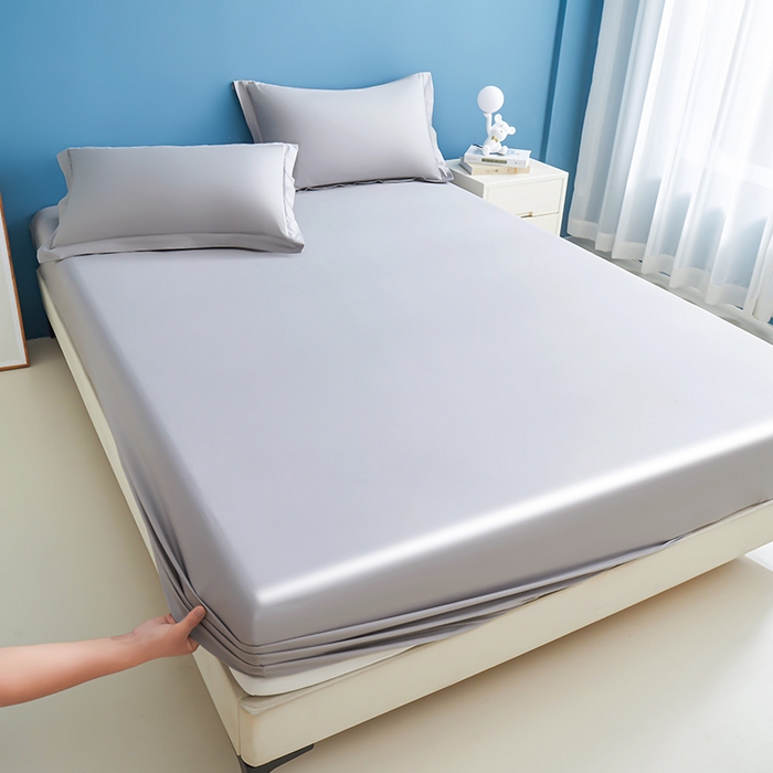 91家纺网 家纺一手货源 找家纺 名优家纺 2026新款纯色高密全棉纯棉床笠单床笠床笠单件 烟雾灰