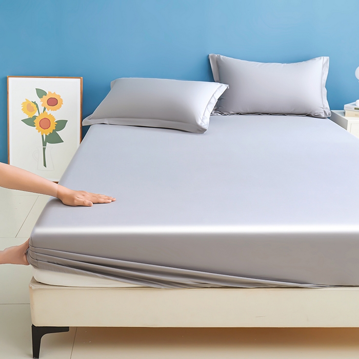 91家纺网 家纺一手货源 找家纺 名优家纺 2026新款纯色高密全棉纯棉床笠单床笠床笠单件 烟雾灰