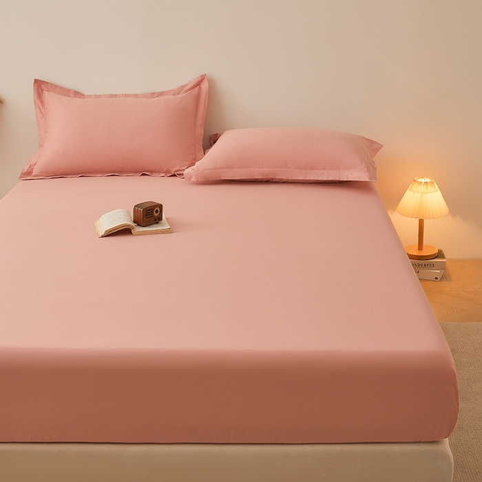 91家纺网 家纺一手货源 找家纺 名优家纺 2026新款纯色高密全棉纯棉床笠单床笠床笠单件 樱花粉