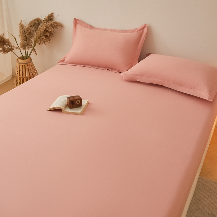 91家纺网 家纺一手货源 找家纺 名优家纺 2026新款纯色高密全棉纯棉床笠单床笠床笠单件 樱花粉