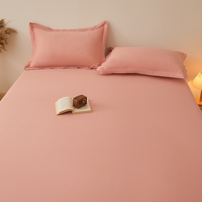 91家纺网 家纺一手货源 找家纺 名优家纺 2026新款纯色高密全棉纯棉床笠单床笠床笠单件 樱花粉