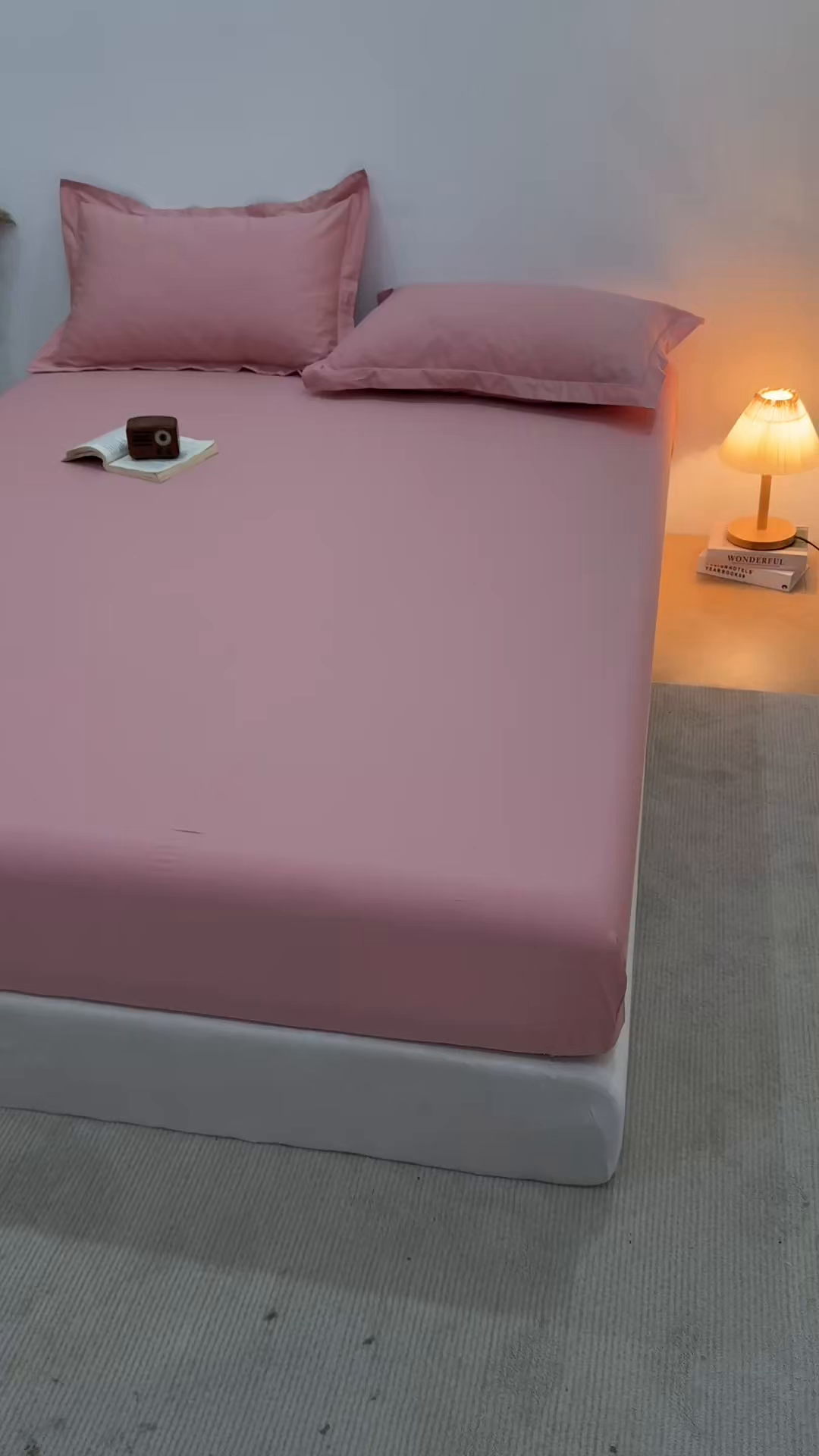 91家纺网 家纺一手货源 找家纺 名优家纺 2026新款纯色高密全棉纯棉床笠单床笠床笠单件 樱花粉