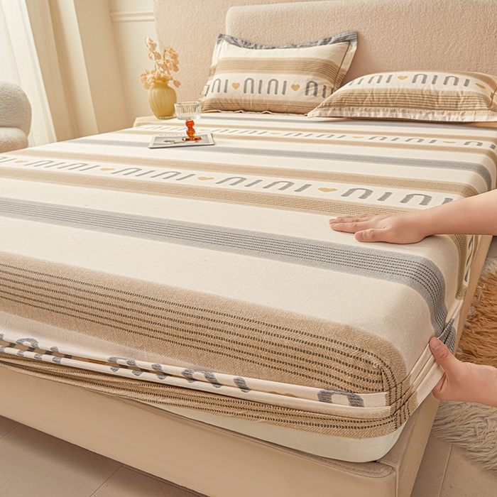 91家纺网 家纺一手货源 找家纺 名优家纺 2026新款纯色高密全棉纯棉床笠单床笠床笠单件 初见-咖