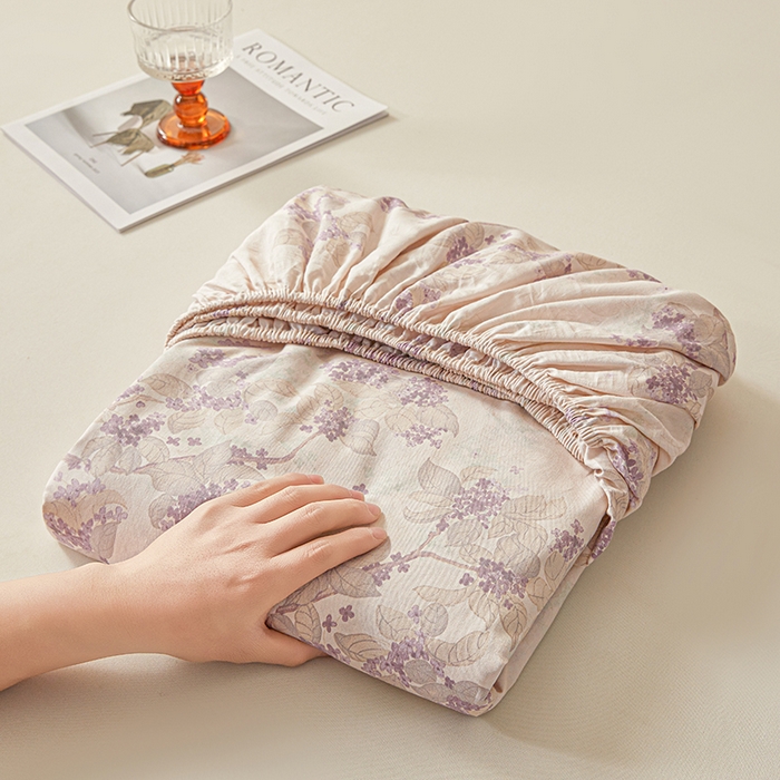 91家纺网 家纺一手货源 找家纺 名优家纺 2026新款纯色高密全棉纯棉床笠单床笠床笠单件 春日序-紫