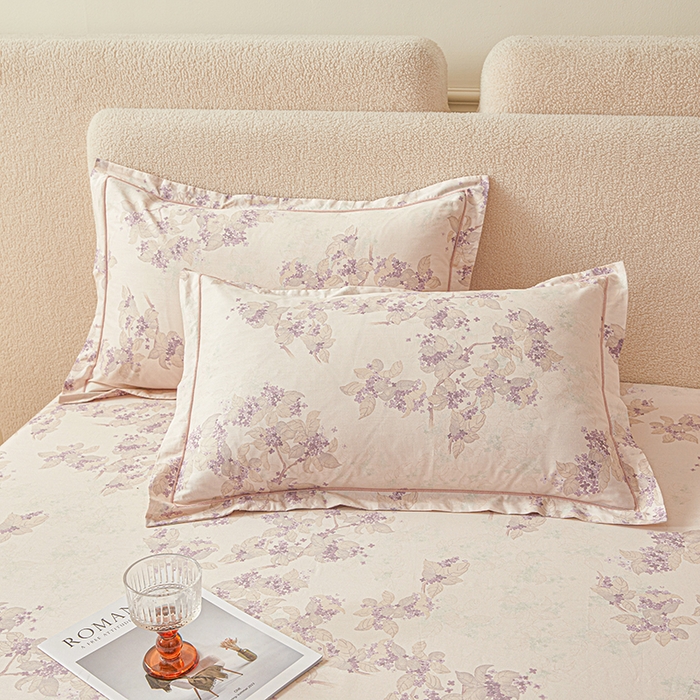 91家纺网 家纺一手货源 找家纺 名优家纺 2026新款纯色高密全棉纯棉床笠单床笠床笠单件 春日序-紫