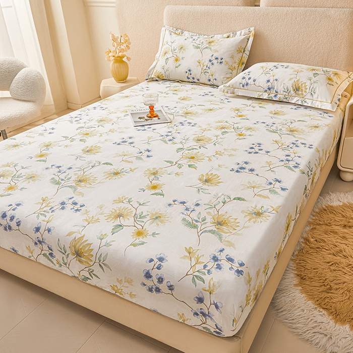 91家纺网 家纺一手货源 找家纺 名优家纺 2026新款纯色高密全棉纯棉床笠单床笠床笠单件 洛颜-蓝