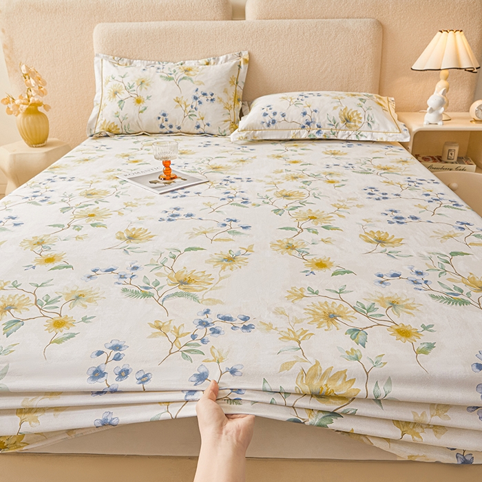 91家纺网 家纺一手货源 找家纺 名优家纺 2026新款纯色高密全棉纯棉床笠单床笠床笠单件 洛颜-蓝