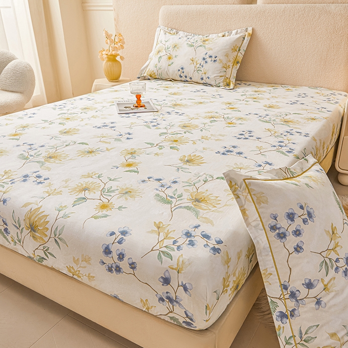 91家纺网 家纺一手货源 找家纺 名优家纺 2026新款纯色高密全棉纯棉床笠单床笠床笠单件 洛颜-蓝