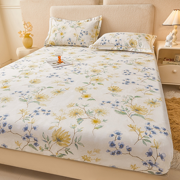 91家纺网 家纺一手货源 找家纺 名优家纺 2026新款纯色高密全棉纯棉床笠单床笠床笠单件 洛颜-蓝