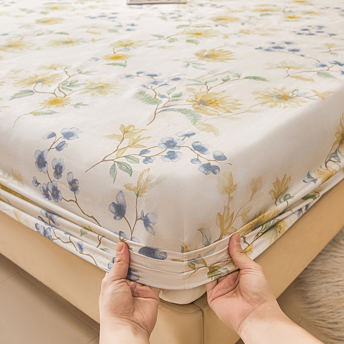 91家纺网 家纺一手货源 找家纺 名优家纺 2026新款纯色高密全棉纯棉床笠单床笠床笠单件 洛颜-蓝