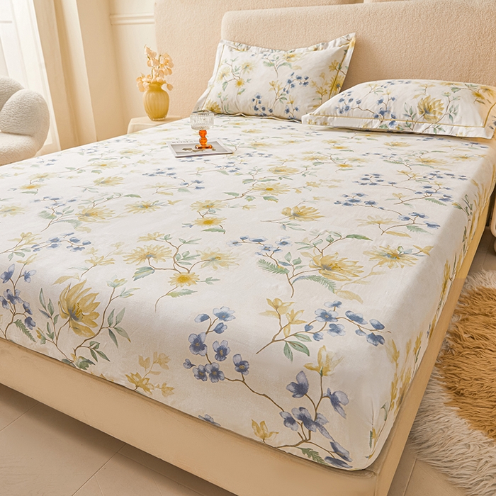 91家纺网 家纺一手货源 找家纺 名优家纺 2026新款纯色高密全棉纯棉床笠单床笠床笠单件 洛颜-蓝