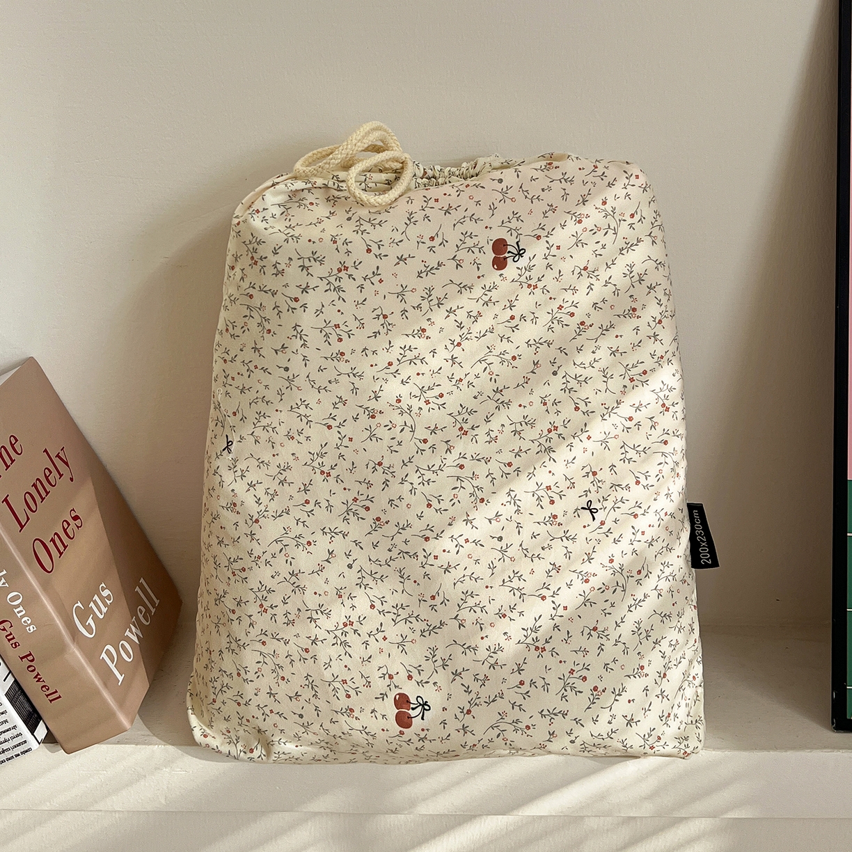 91家纺网 家纺一手货源 找家纺 水墨江南 2026新款加厚仿棉古法水洗棉小布袋款印花四件套 花园果果