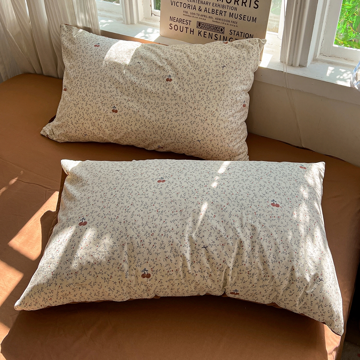 91家纺网 家纺一手货源 找家纺 水墨江南 2026新款加厚仿棉古法水洗棉小布袋款印花四件套 花园果果