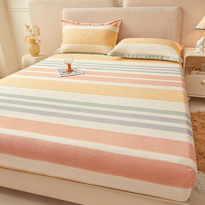 91家纺网 家纺一手货源 找家纺 名优家纺 2026新款纯色高密全棉纯棉床笠单床笠床笠单件 暖冬-桔