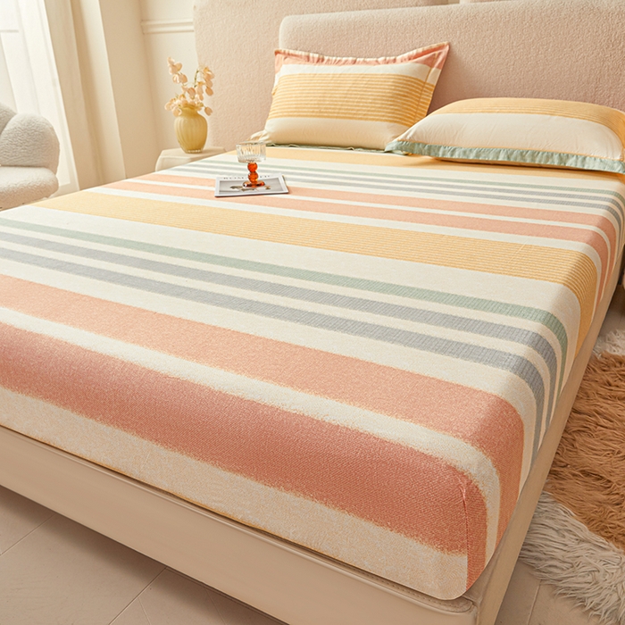 91家纺网 家纺一手货源 找家纺 名优家纺 2026新款纯色高密全棉纯棉床笠单床笠床笠单件 暖冬-桔