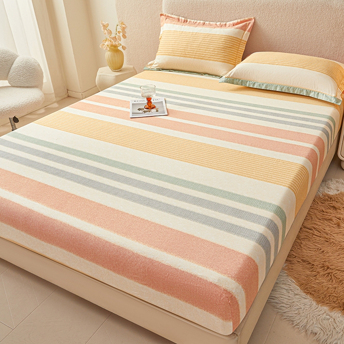 91家纺网 家纺一手货源 找家纺 名优家纺 2026新款纯色高密全棉纯棉床笠单床笠床笠单件 暖冬-桔