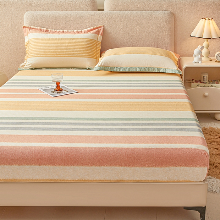 91家纺网 家纺一手货源 找家纺 名优家纺 2026新款纯色高密全棉纯棉床笠单床笠床笠单件 暖冬-桔