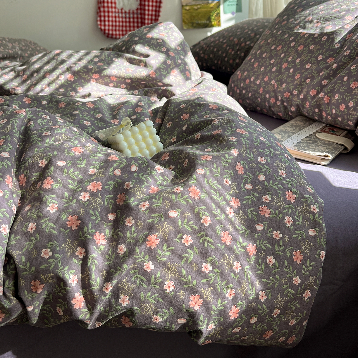 水墨江南 2026新款加厚仿棉古法水洗棉小布袋款印花四件套 花园记