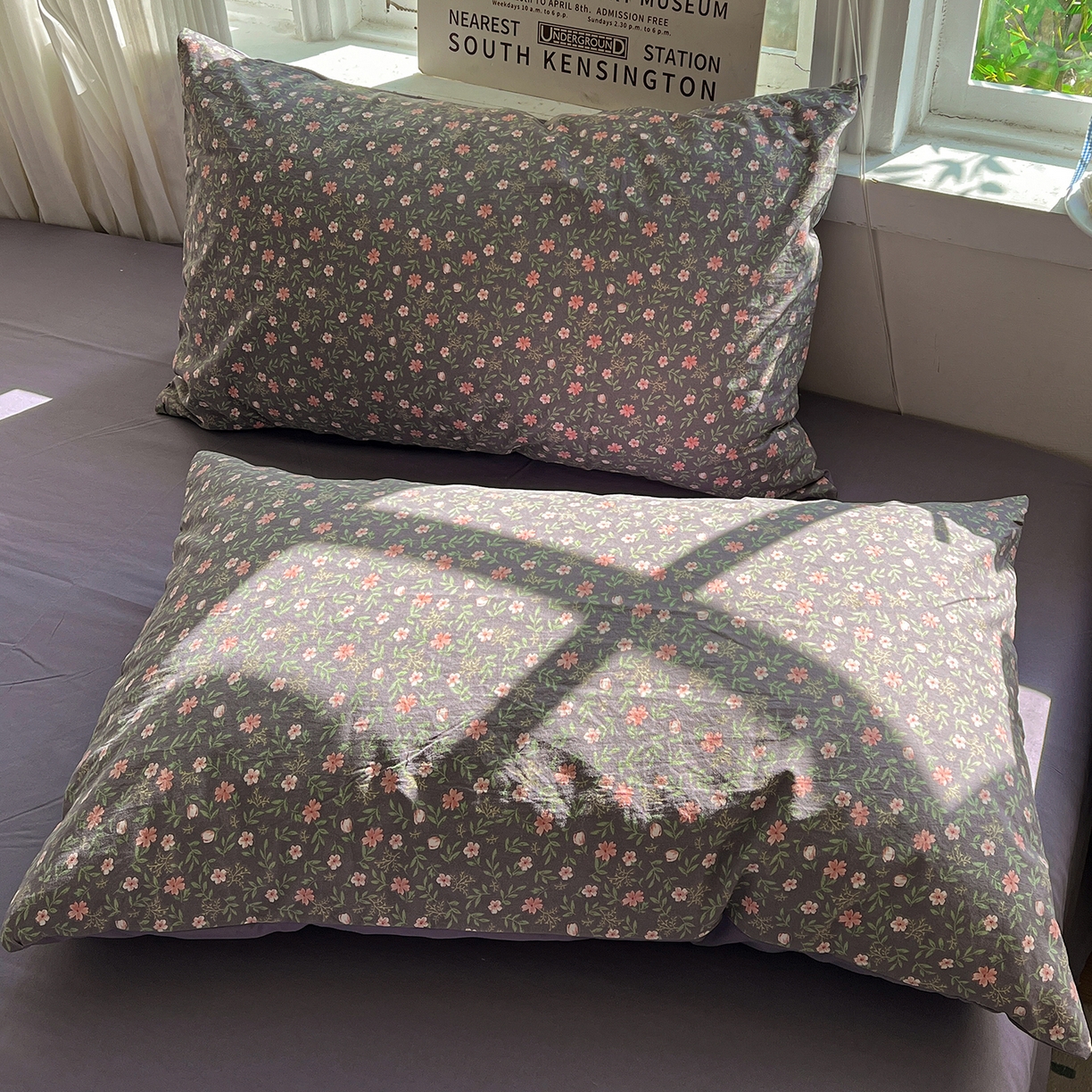 91家纺网 家纺一手货源 找家纺 水墨江南 2026新款加厚仿棉古法水洗棉小布袋款印花四件套 花园记