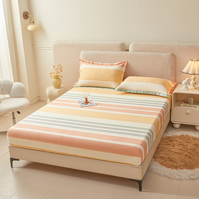 91家纺网 家纺一手货源 找家纺 名优家纺 2026新款纯色高密全棉纯棉床笠单床笠床笠单件 暖冬-桔