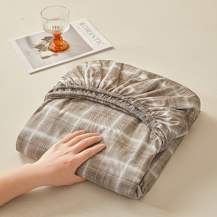 91家纺网 家纺一手货源 找家纺 名优家纺 2026新款纯色高密全棉纯棉床笠单床笠床笠单件 软麻-咖