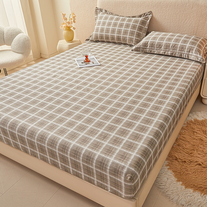 91家纺网 家纺一手货源 找家纺 名优家纺 2026新款纯色高密全棉纯棉床笠单床笠床笠单件 软麻-咖