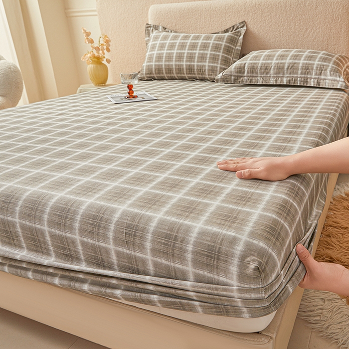 91家纺网 家纺一手货源 找家纺 名优家纺 2026新款纯色高密全棉纯棉床笠单床笠床笠单件 软麻-咖