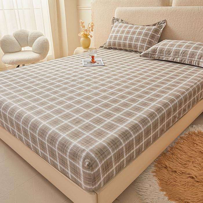 91家纺网 家纺一手货源 找家纺 名优家纺 2026新款纯色高密全棉纯棉床笠单床笠床笠单件 软麻-咖