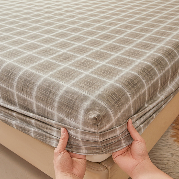 91家纺网 家纺一手货源 找家纺 名优家纺 2026新款纯色高密全棉纯棉床笠单床笠床笠单件 软麻-咖