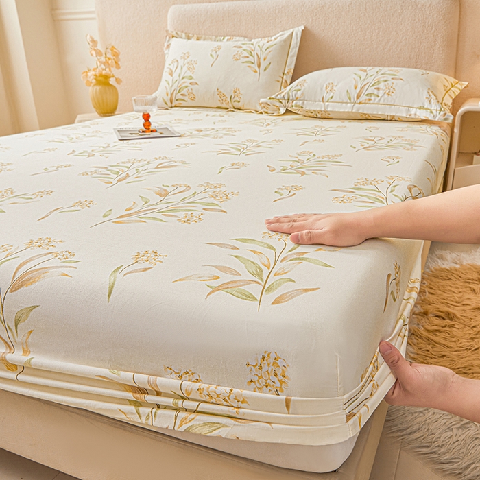 91家纺网 家纺一手货源 找家纺 名优家纺 2026新款纯色高密全棉纯棉床笠单床笠床笠单件 森野花簇-绿