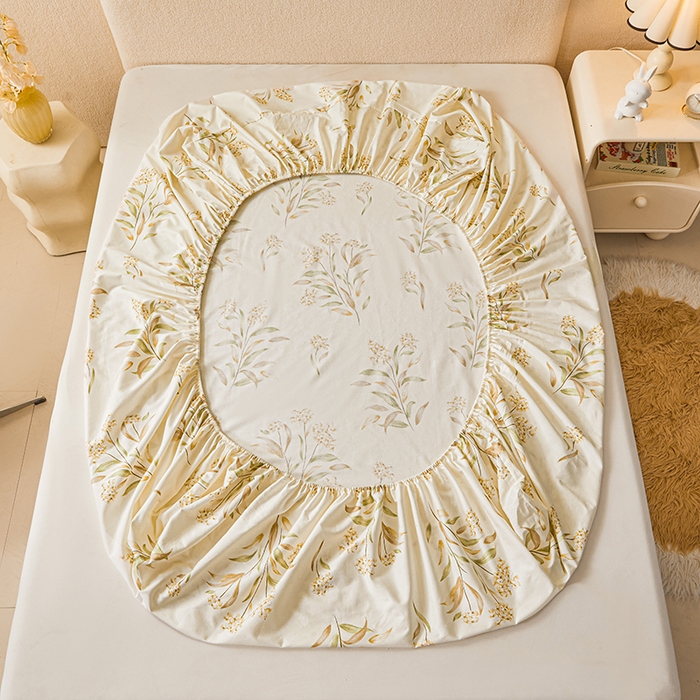 91家纺网 家纺一手货源 找家纺 名优家纺 2026新款纯色高密全棉纯棉床笠单床笠床笠单件 森野花簇-绿