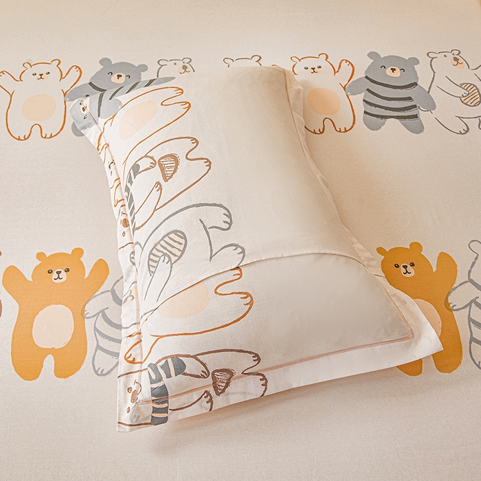 91家纺网 家纺一手货源 找家纺 名优家纺 2026新款纯色高密全棉纯棉床笠单床笠床笠单件 熊派对-米