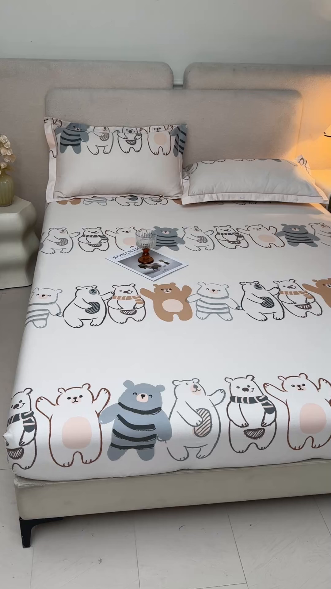 91家纺网 家纺一手货源 找家纺 名优家纺 2026新款纯色高密全棉纯棉床笠单床笠床笠单件 熊派对-米