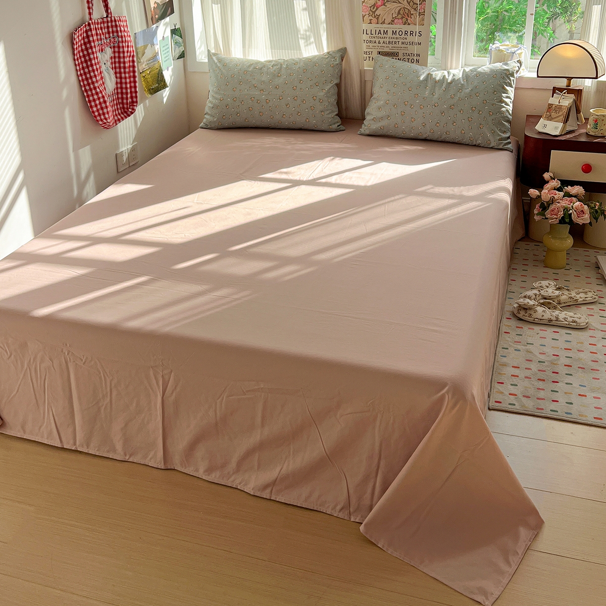 91家纺网 家纺一手货源 找家纺 水墨江南 2026新款加厚仿棉古法水洗棉小布袋款印花四件套 秘密花园