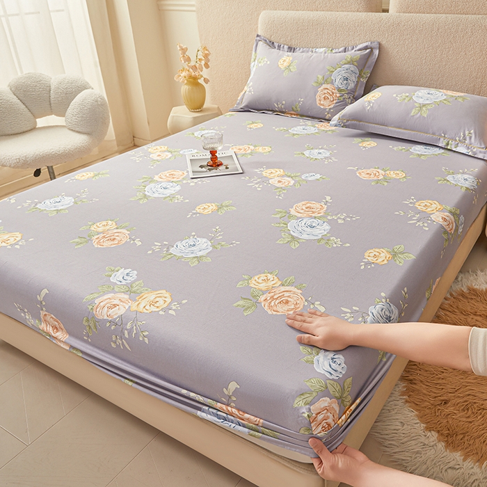 名优家纺 2026新款纯色高密全棉纯棉床笠单床笠床笠单件 絮棠-灰