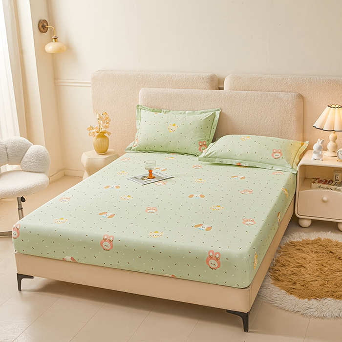 91家纺网 家纺一手货源 找家纺 名优家纺 2026新款纯色高密全棉纯棉床笠单床笠床笠单件 予甜-绿