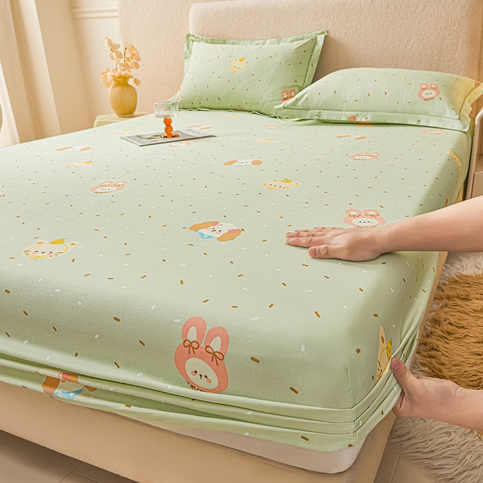 91家纺网 家纺一手货源 找家纺 名优家纺 2026新款纯色高密全棉纯棉床笠单床笠床笠单件 予甜-绿