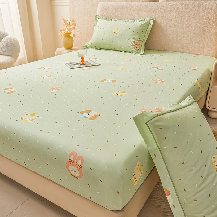 91家纺网 家纺一手货源 找家纺 名优家纺 2026新款纯色高密全棉纯棉床笠单床笠床笠单件 予甜-绿