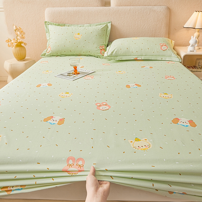 91家纺网 家纺一手货源 找家纺 名优家纺 2026新款纯色高密全棉纯棉床笠单床笠床笠单件 予甜-绿