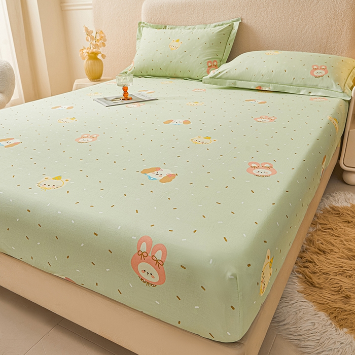 91家纺网 家纺一手货源 找家纺 名优家纺 2026新款纯色高密全棉纯棉床笠单床笠床笠单件 予甜-绿